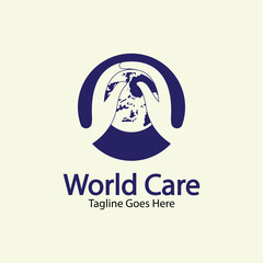 Obraz premium World Care Logo Template Design Vector, Emblem, Design Concept, Creative Symbol, Icon.