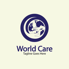 World Care Logo Template Design Vector, Emblem, Design Concept, Creative Symbol, Icon.