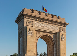 Fototapeta na wymiar Triumphal arch in Bucharest, Romania