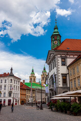 the old town square in Ljubljana