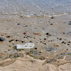   Garbage on the beach during Covid-19