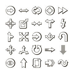 bundle of arrows set icons