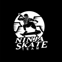 Ninja skate concept design in silhouette