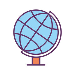 Global sphere line and fill style icon design, Communication internet and connectivity theme Vector illustration