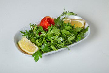 Turkish Appetizers on wooden background