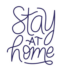 Stay at home text design of Happiness positivity and covid 19 virus theme Vector illustration