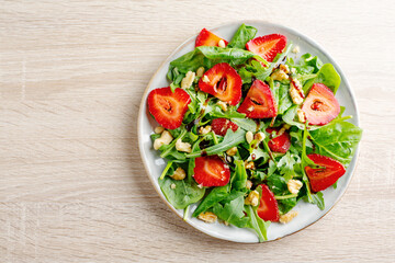 Appetizing freshmade summer salad in bowl
