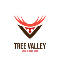 Vintage Letter T and V Logo