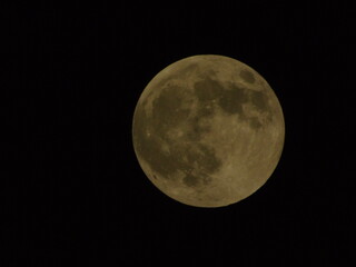 Full and beautiful Yellow Moon in the Sky
