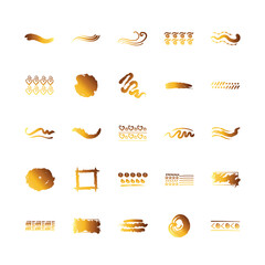 bundle of creative design with brush strokes icons