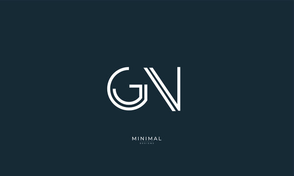 Alphabet letter icon logo GN