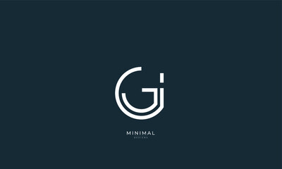 Alphabet letter icon logo GI