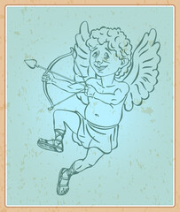 Cheerful cupid, Angel, vector