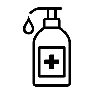 black hand sanitizer bottle with drop clip art preview