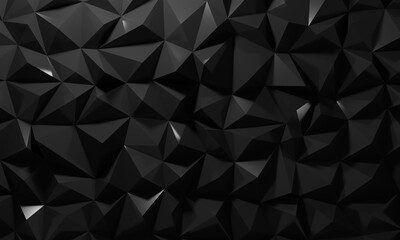  Black low poly background texture. 3d rendering. 
