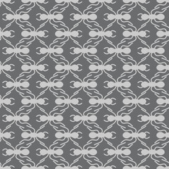 Big ant in a line seamless repeat pattern background
