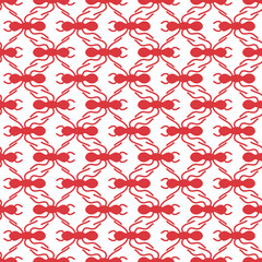 Big ant in a line seamless repeat pattern background
