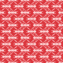 Big ant in a line seamless repeat pattern background