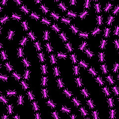 Fototapeta na wymiar Ants in a line pattern seamless repeat background