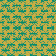 Big ant in a line seamless repeat pattern background