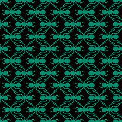 Fototapeta premium Big ant in a line seamless repeat pattern background