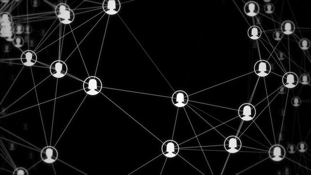 Dynamic social network contact icons looping background