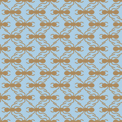 Big ant in a line seamless repeat pattern background