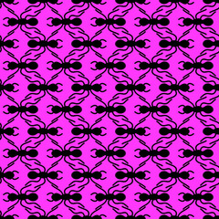 Big ant in a line seamless repeat pattern background