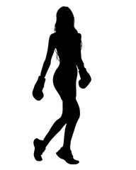 Fototapeta premium Box, box training, woman with boxing gloves