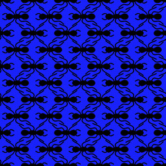 Big ant in a line seamless repeat pattern background