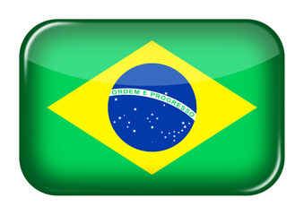 Brazil web icon rectangle button with clipping path Verde e amarela