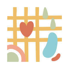 contemporary art work hand draw style icon