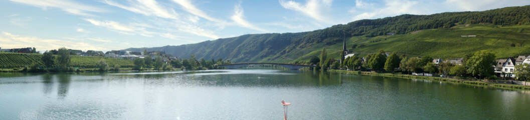 Fototapeta na wymiar River Moselle Panorama