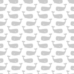 Simple whale pattern seamless repeat background