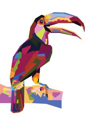 Simple Abstract geometric bird with wpap style.colorful.vector. eps10
