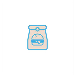 take away food delivery icon flat vector logo design trendy