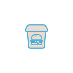 take out food delivery icon flat vector logo design trendy