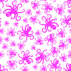 Random simple octopus pattern seamless repeat background