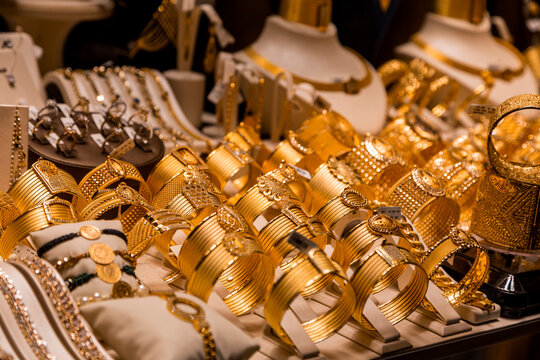 Variety of golden accessories