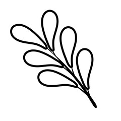 branch with leafs line style icon