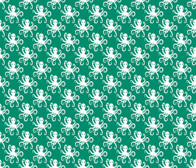Simple octopus pattern seamless repeat background