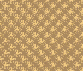 Simple octopus pattern seamless repeat background