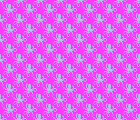 Simple octopus pattern seamless repeat background