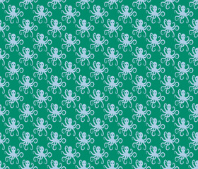 Simple octopus pattern seamless repeat background