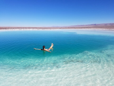 Chilling at Lagunas Baltinaches, Atacama. Salt lagoons with high fluctuation