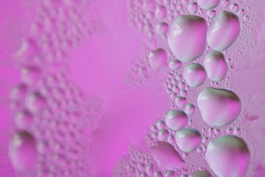 Pink Water Bubbles In Bottle