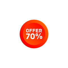 70% offer discount tag sticker circle round vector eps