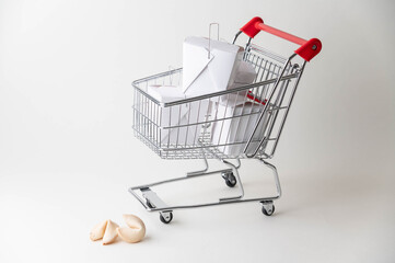 chinese food container in shopping cart