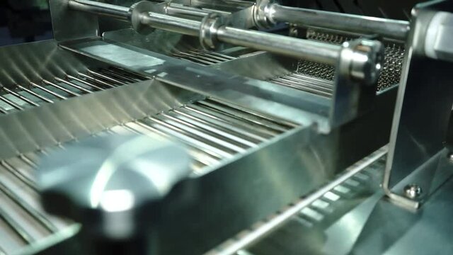 Making of bread in the bakery factory.