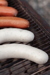 Sausages on the grill